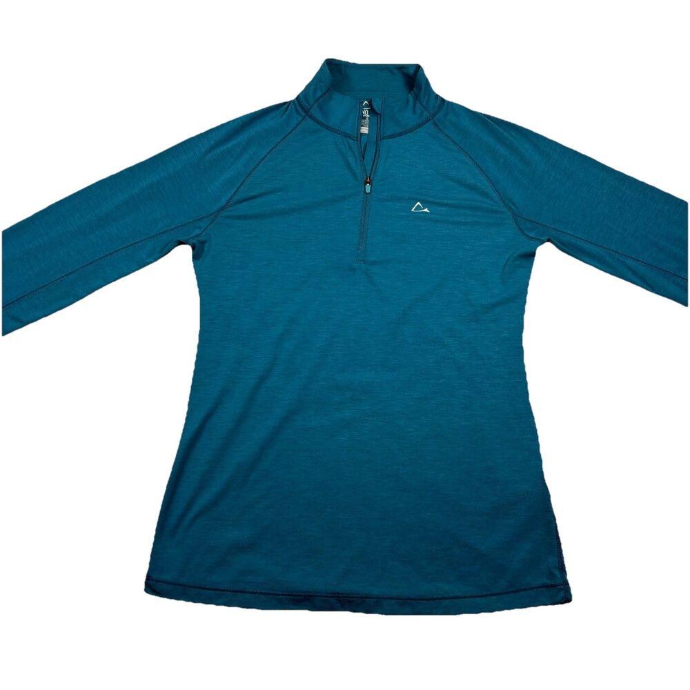 Paradox Merino Blend Dri Release 1/4 Zip Womens S Blue Long Sleeve